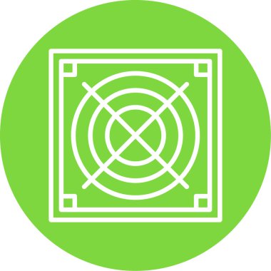 Soğutucunun vektör çizimi. Havalandırma fan çizimi, pictogram