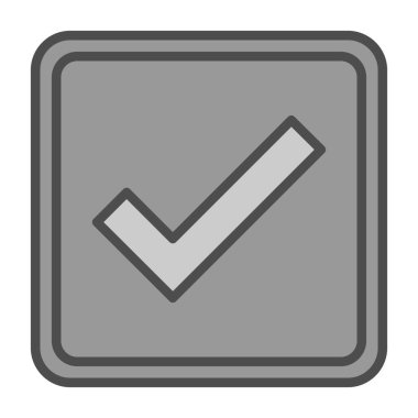 Basit düz kontrol simgesi vektör illüstrasyonu