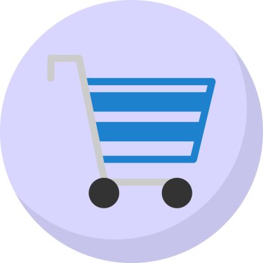 Alışveriş arabası simgesi, vektör illüstrasyonu 