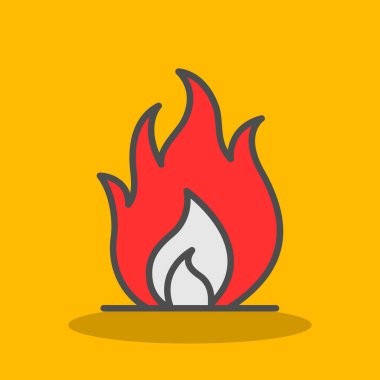 Yangın. Web simgesi basit illüstrasyon