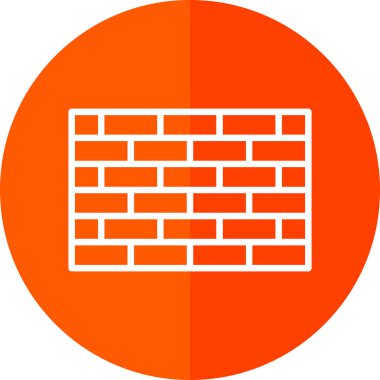 Basit tuğla duvar simgesi, vektör illüstrasyonu