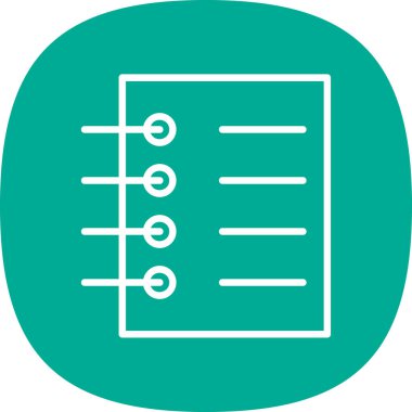 Basit düz defter ikonu vektör illüstrasyonu