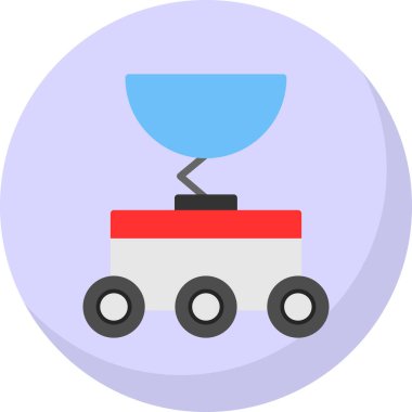Moon Rover web simgesi basit tasarım illüstrasyonu 