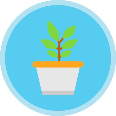Saksı bitkisi. Web simgesi basit illüstrasyon