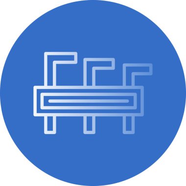 Beyaz arkaplanı olan mavi bir simgenin vektör çizimi