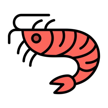 Basit Karides simgesi, vektör illüstrasyonu