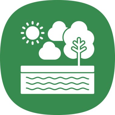 vektör ağacı düz simgesi