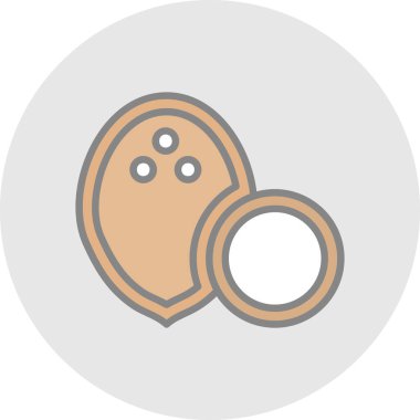 Hindistan cevizi yemeği. Web simgesi basit illüstrasyon