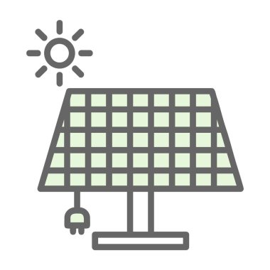Güneş enerjisi paneli vektör illüstrasyonu
