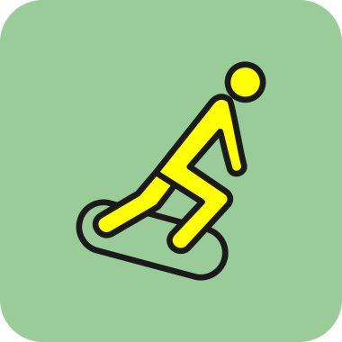 Snowboder web simgesi, vektör illüstrasyonu 