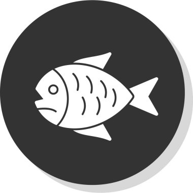 balık yassı simgesi, vektör illüstrasyonu 