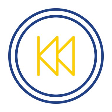 Düğme web simgesini geri sar Basit illüstrasyon beyazda izole edildi 