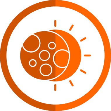 Güneş tutulması simgesinin vektör illüstrasyonu 