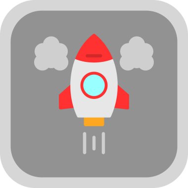 Roket. Web simgesi basit illüstrasyon 