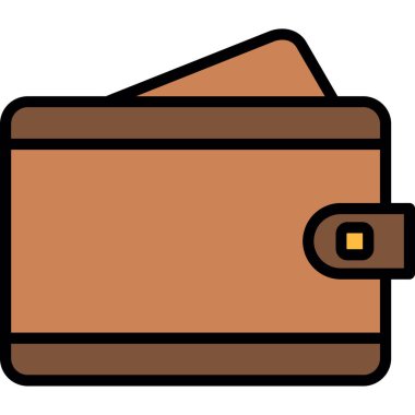 Cüzdan simgesi, vektör illüstrasyonu  