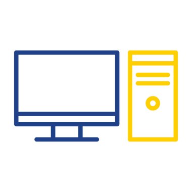 pc bilgisayar simgesinin vektör illüstrasyonu 