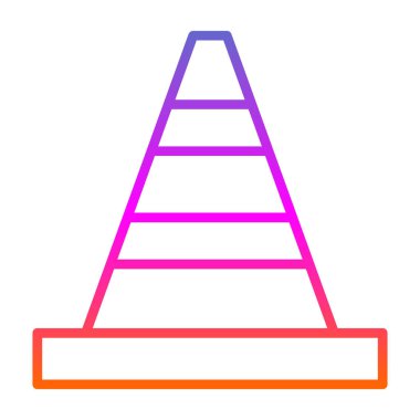 Trafik konisi simgesi, vektör illüstrasyonu basit tasarım