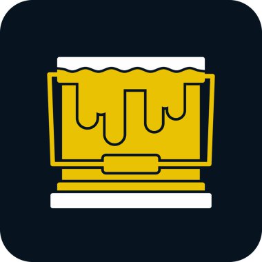 Boya Kovası düz simgesi, vektör illüstrasyonuName 