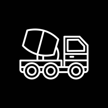 Beton Mikser kamyon kutsal kişilerin resmi, vektör çizim 