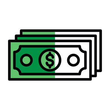  Dolar simgesi izole edilmiş vektör çizimi