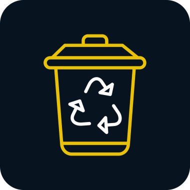 Çöp kutusu simgesi, vektör illüstrasyonu