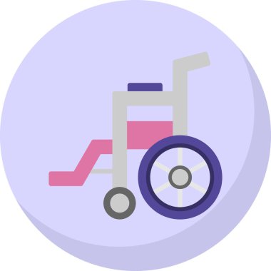 Tekerlekli sandalye web simgesi, vektör illüstrasyonu