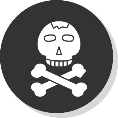 Kemikli kafatası. Web simgesi basit illüstrasyon 