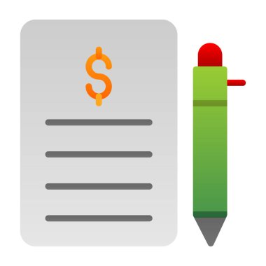 Bir dolarlık banknot simgesi. düz tasarım biçimi.