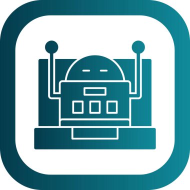 robot düz simgesi, vektör illüstrasyonu