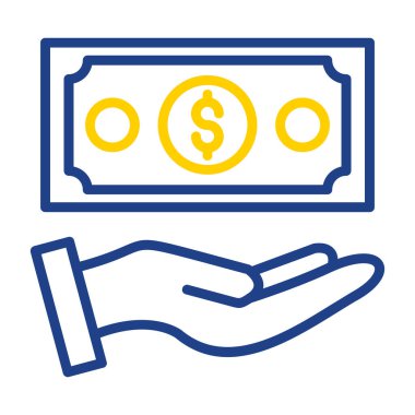 İş dünyasının vektör illüstrasyonu Nakit ödeme simgesi