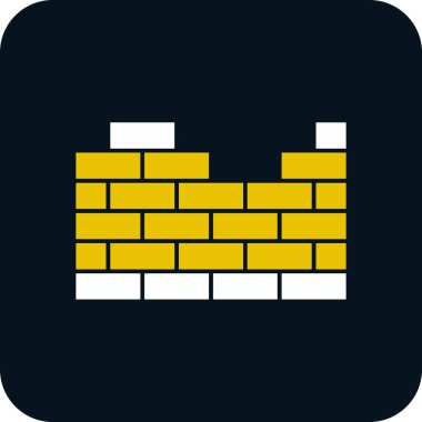 Basit tuğla duvar simgesi, vektör illüstrasyonu