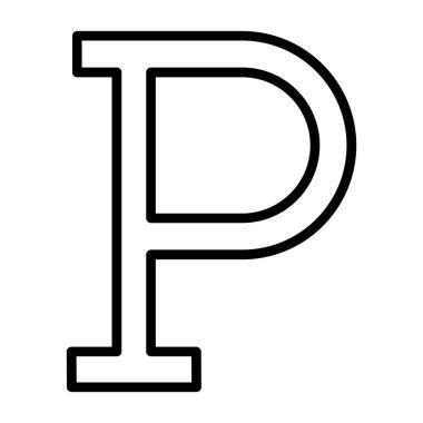 p harfinin vektör illüstrasyonu