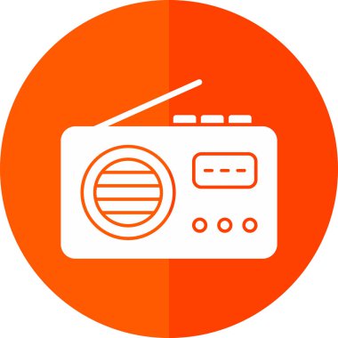 Radyo. Web simgesi basit illüstrasyon 