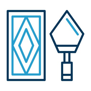 Basit tuğla duvar simgesi, vektör illüstrasyonu