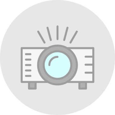 Projektör simgesi, vektör illüstrasyonu 