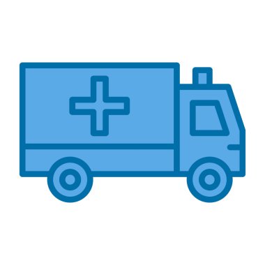 ambulans otomobili düz simge, web basit illüstrasyon