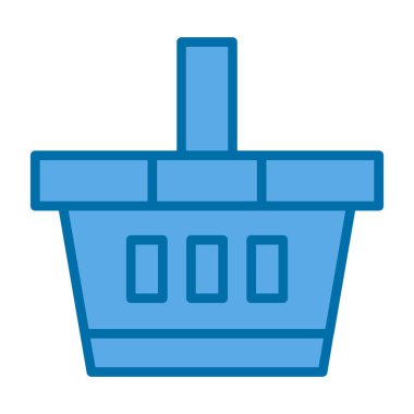 Alışveriş sepeti simgesi, vektör illüstrasyonu