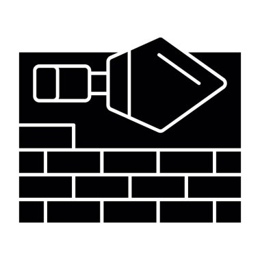 Basit tuğla duvar simgesi, vektör illüstrasyonu
