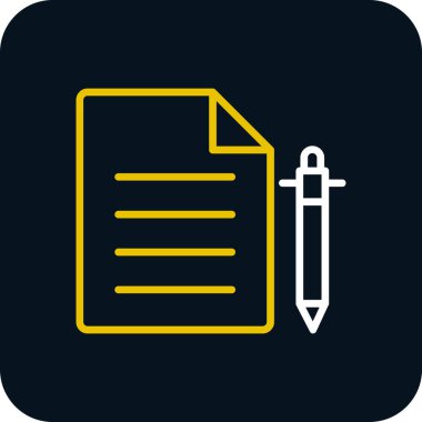 belge ve kalem. Web simgesi basit illüstrasyon