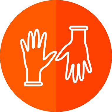 Eldivenler düz simge, vektör çizimi  