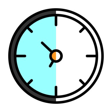 Saat. Web simgesi basit illüstrasyon                  