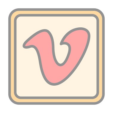 vimeo square logosu, web illüstrasyon simgesi
