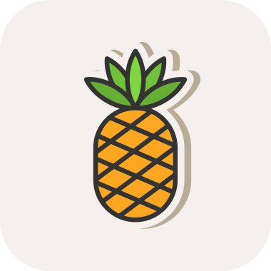 Ananas. Web simgesi basit illüstrasyon 