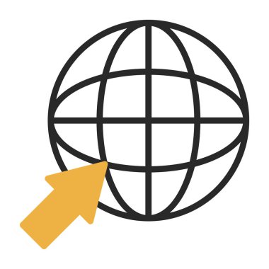 Basit internet dünya simgesi, vektör illüstrasyonu