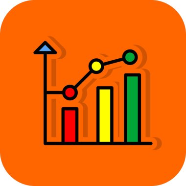 Diyagram vektör renk çizgisi simgesi 