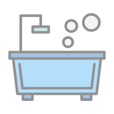 küvet web simgesi basit illüstrasyon 