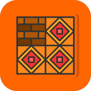 tuğla duvar simgesi, vektör çizimi