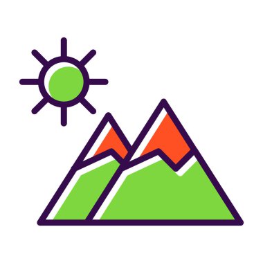 dağ ikonu vektör illüstrasyonu