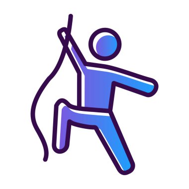 Erkek tırmanıcı simgesi vektör illüstrasyonu