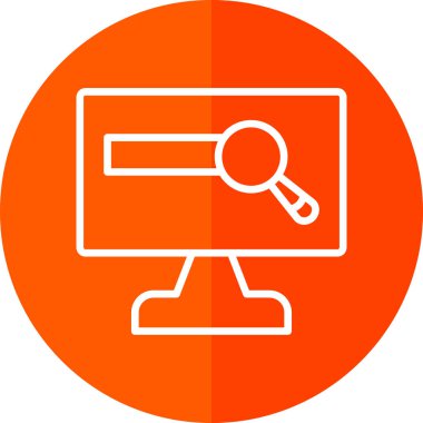 Büyüteç simgesi, düz stil, arama sembolü. Vektör illüstrasyonu